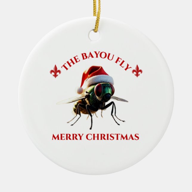 Adorno De Cerámica Happy Holidays The Bayou Fly (Frente)