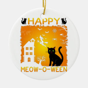 Adorno De Cerámica Happy Meow-O-Ween