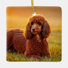 Adorno De Cerámica Happy Poodle