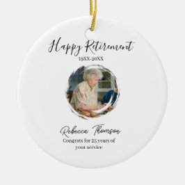 Adorno De Cerámica Happy retirement year name circle photo retired