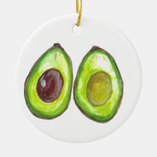 Adorno De Cerámica Harina de aguacate verde acuarela vegana Vegeteria