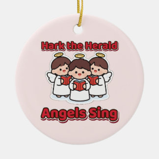 Adorno De Cerámica Hark the Herald Angels Sing Ángeles de Navidad Lin