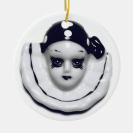 Adorno De Cerámica Harlequin Blanco y negro
