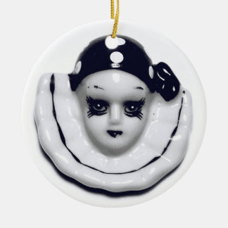 Adorno De Cerámica Harlequin Blanco y negro