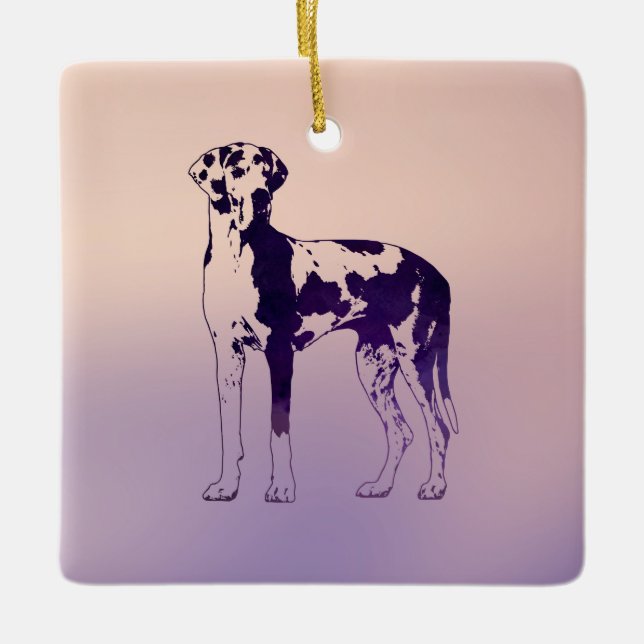 Adorno De Cerámica Harlequin great dane (Anverso)