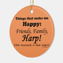 Adorno De Cerámica Harp me hace feliz