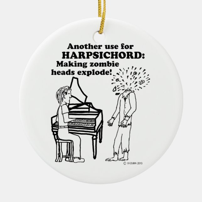 Adorno De Cerámica Harpsichord Zombie Explode (Frente)