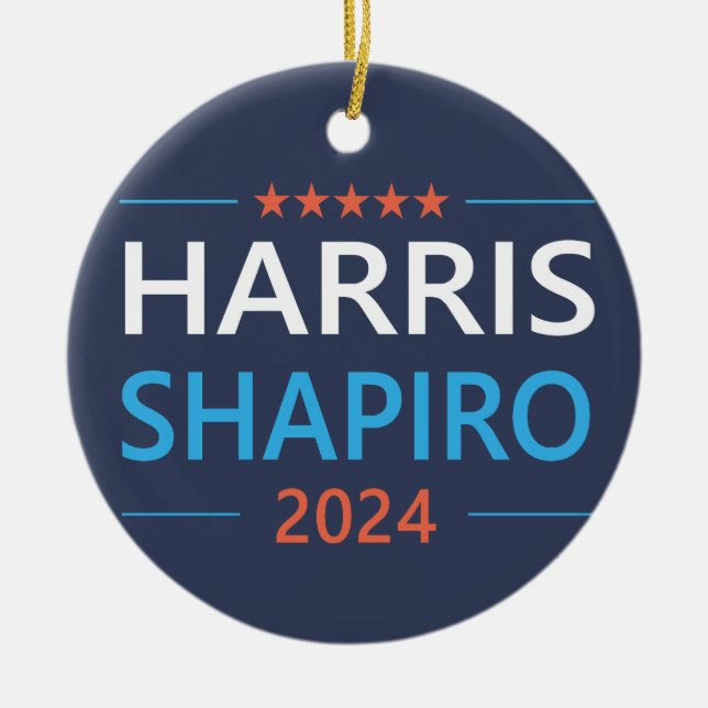 Adorno De Cerámica Harris Shapiro 2024 Kamala Harris Democrat (Frente)