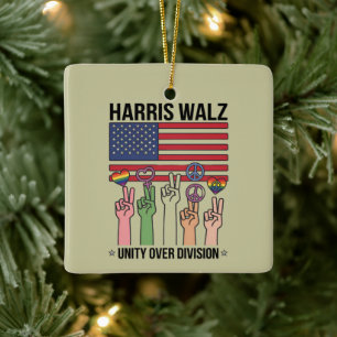 Adorno De Cerámica Harris Waltz 2024 Unity Over Division