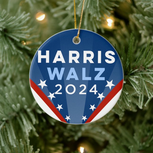 Adorno De Cerámica Harris Walz 2024 (Árbol)