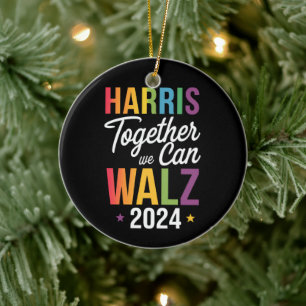 Adorno De Cerámica Harris Walz 2024 Kamala Juntos Podemos LGBT