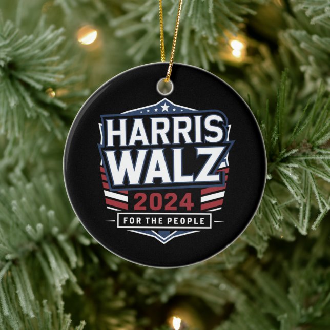 Adorno De Cerámica HarrisWaltz 2024 Shirt KamalaHarris TimWaltz 2024 (Árbol)