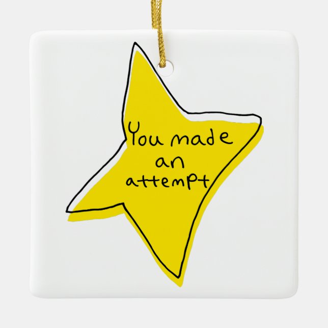 Adorno De Cerámica Has Intentado. Estrella Amarilla (Anverso)