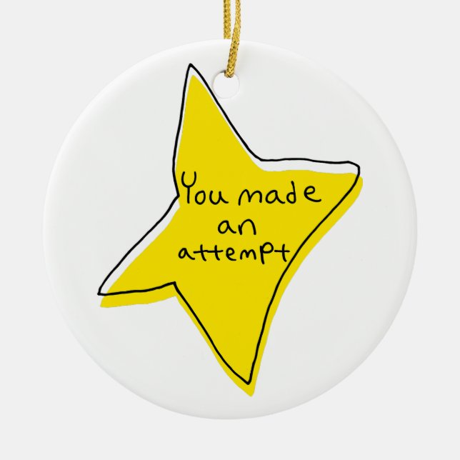 Adorno De Cerámica Has Intentado. Estrella Amarilla (Frente)