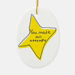 Adorno De Cerámica Has Intentado. Estrella Amarilla