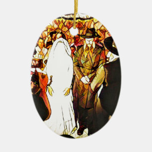 Adorno De Cerámica Hassidic Wedding