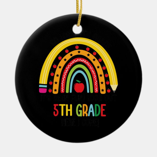 Adorno De Cerámica Hasta el cuarto grado de graduación aquí vengo en  (Frente)