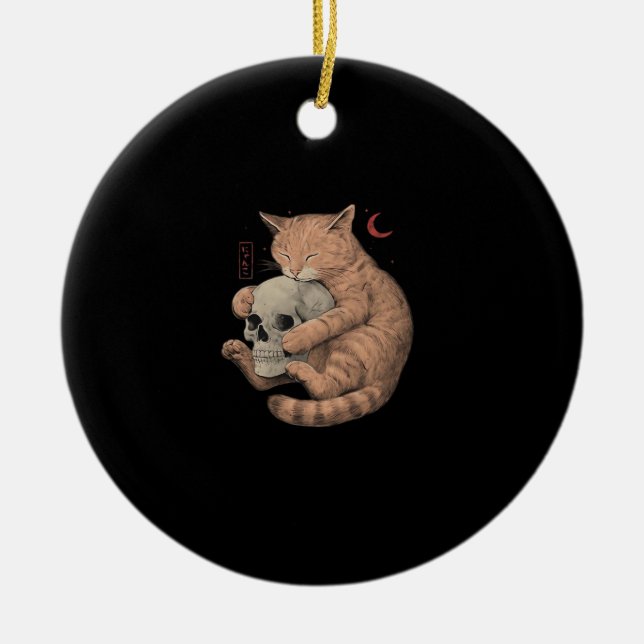 Adorno De Cerámica Hasta la muerte nos hace el Fiesta Cat Skull Class (Frente)