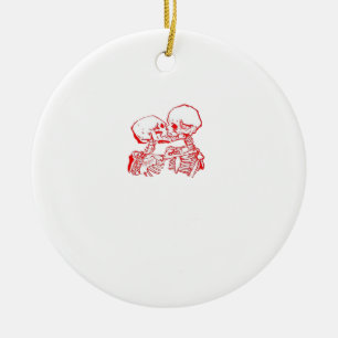 Adorno De Cerámica Hasta que la muerte nos aparte (rojo transparente)