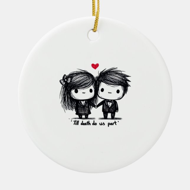 Adorno De Cerámica Hasta que la muerte nos haga parte clásica - Histo (Frente)