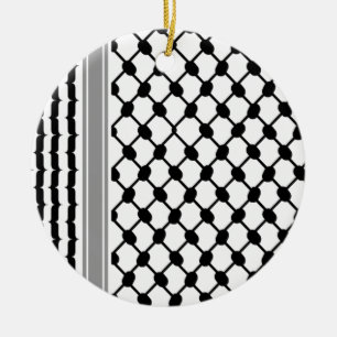 Adorno De Cerámica Hatta Keffiyeh Kufiya Folk Palestino (Patrón 2)