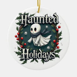 Adorno De Cerámica Haunted Holidays Cute Ghost Ornament
