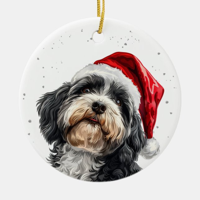 Adorno De Cerámica Havanese Dog Christmas Personalized (Frente)