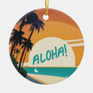 Adorno De Cerámica Hawai/Aloha/Tropical/playa