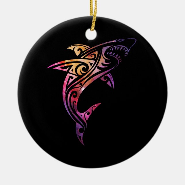 Adorno De Cerámica Hawaii Mano Tribal Tiburón Lover (Frente)