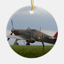 Adorno De Cerámica Hawker Hurricane Vista de Tres Cuartos