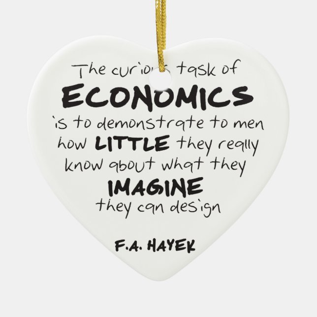 Adorno De Cerámica Hayek - la tarea curiosa de la economía (Frente)