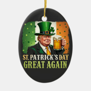 Adorno De Cerámica Haz de nuevo grande el día de San Patricios Trump 