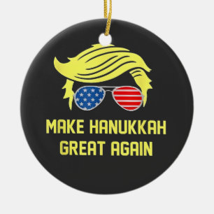 Adorno De Cerámica Haz de nuevo grande Hanukkah Trump judío