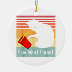 Adorno De Cerámica Haz Lo Que Quiero Gato Negro Vintage Taza Roja Div
