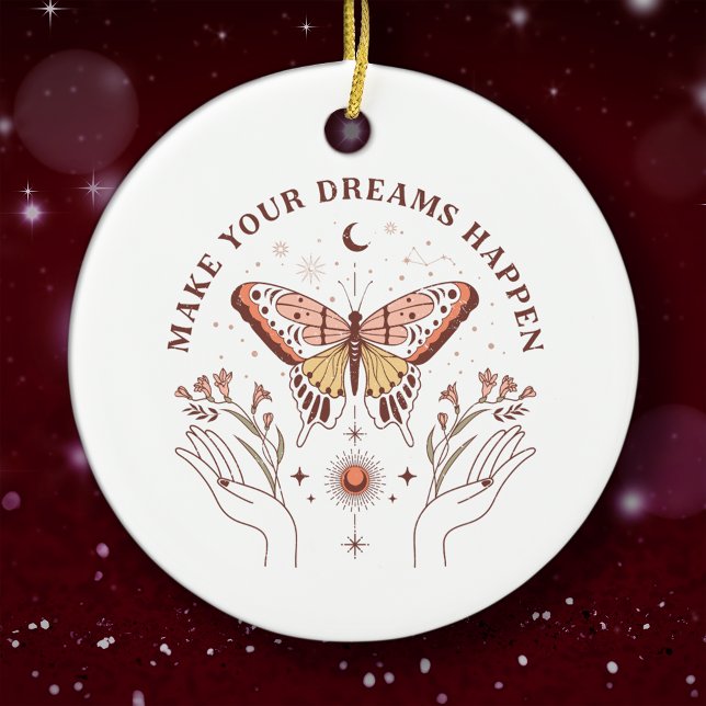 Adorno De Cerámica Haz que tus sueños ocurran Navidades de mariposa d (Subido por el creador)