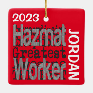 Adorno De Cerámica Hazmat Worker Extraordinaire PERSONALIZADO
