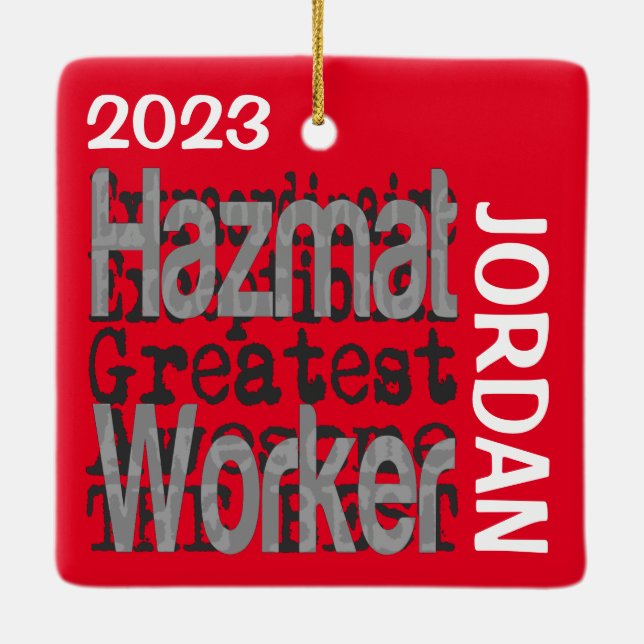 Adorno De Cerámica Hazmat Worker Extraordinaire PERSONALIZADO (Reverso)