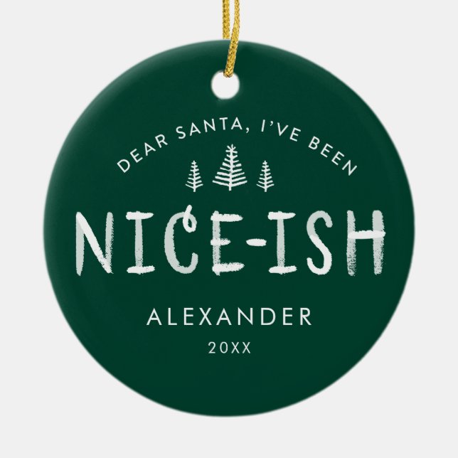 Adorno De Cerámica He sido Navidades de niños de Niza. (Frente)
