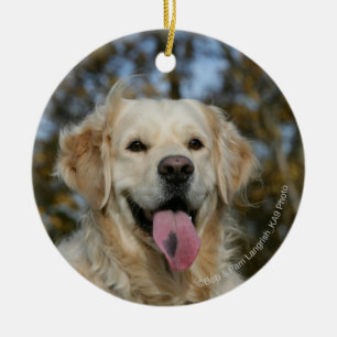 Adorno De Cerámica Headshot 3 del golden retriever