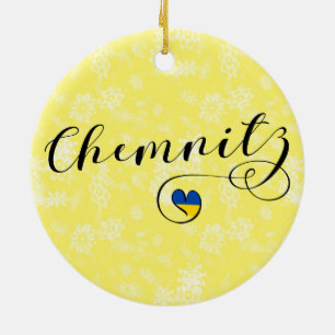 Adorno De Cerámica Heart Chemnitz, Amo Chemnitz, Alemania