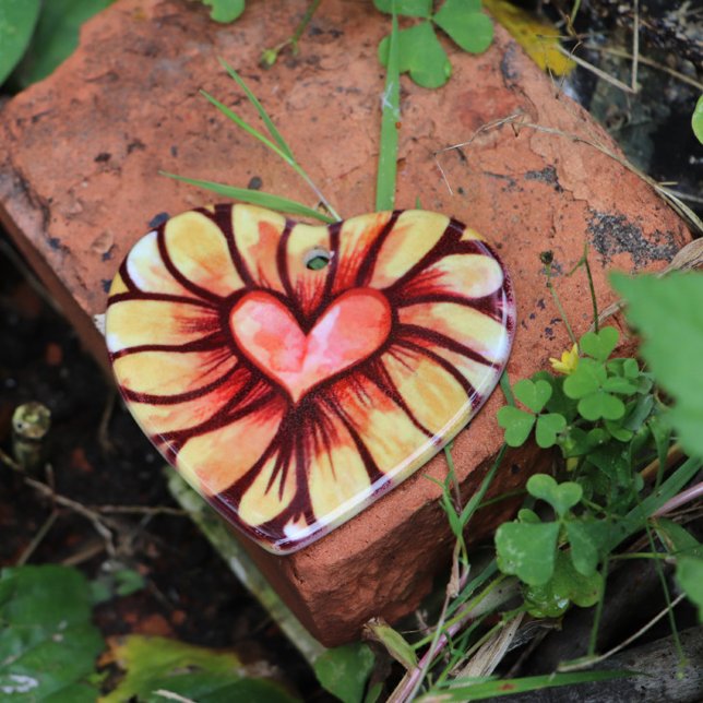 Adorno De Cerámica Heart Daisy (Subido por el creador)