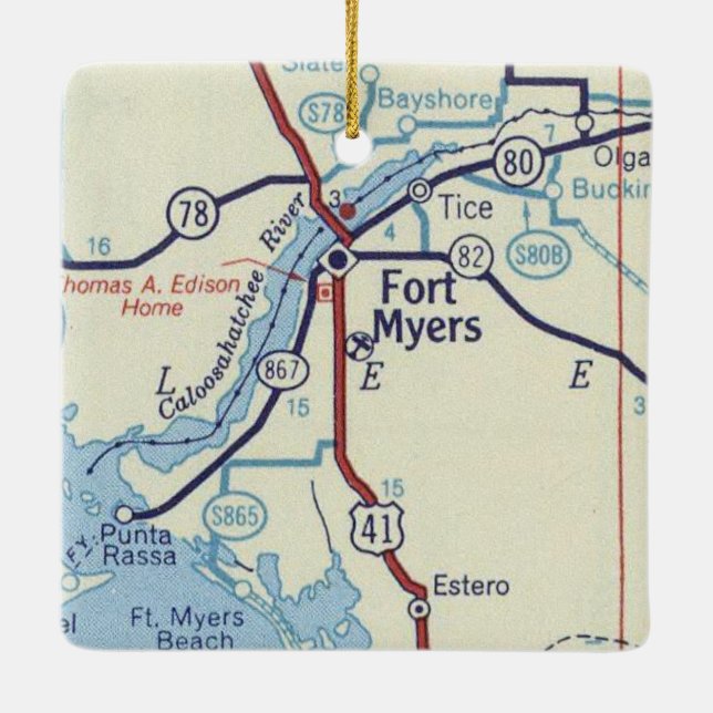 Adorno De Cerámica Heart Fort Myers Florida (Reverso)