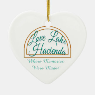Adorno De Cerámica Heart Love Lake Hacienda Ornament