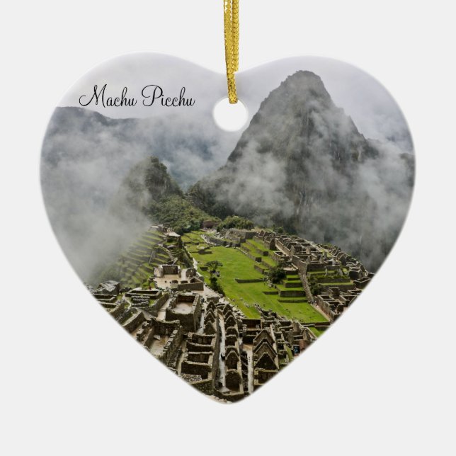 Adorno De Cerámica Heart Machu Picchu Ornament (Frente)