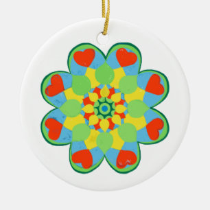 Adorno De Cerámica Heart Mandala