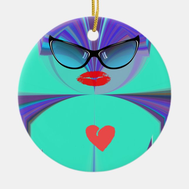 Adorno De Cerámica Heart Selfie (Frente)