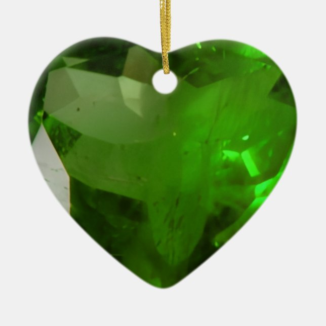 Adorno De Cerámica Heart‑Shaped Emerald (Frente)