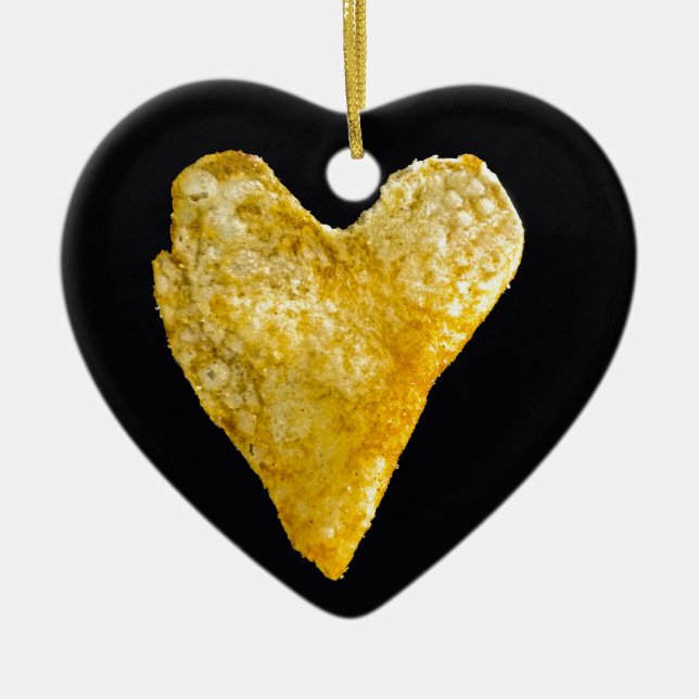 Adorno De Cerámica Heart Shaped Potato Chip (Frente)