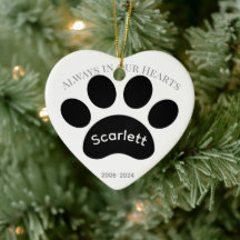 Heartfelt Black & White Paw Print Tribute