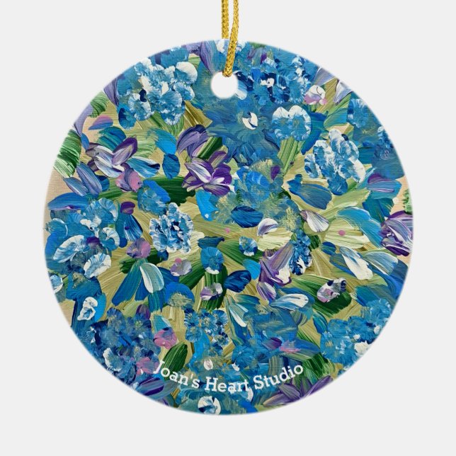 Adorno De Cerámica Heartfelt Hydrangea Ornaments (Frente)